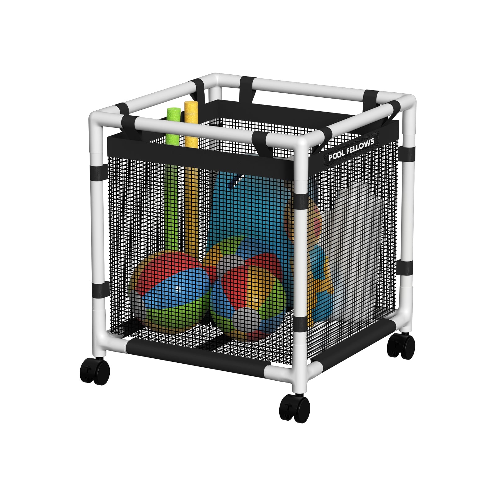 Pool Fellows mini pool storage bin with mesh drainage for quick dry airflow