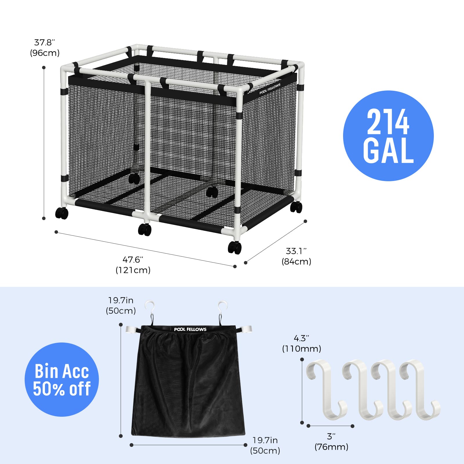 Durable Outdoor Pool Storage Bin for Toys, Floats & Accessories
