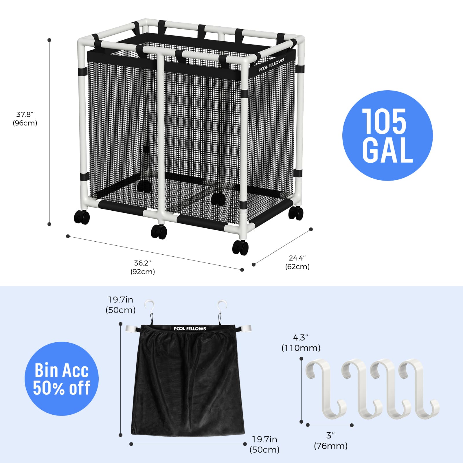 Durable Outdoor Pool Storage Bin for Toys, Floats & Accessories