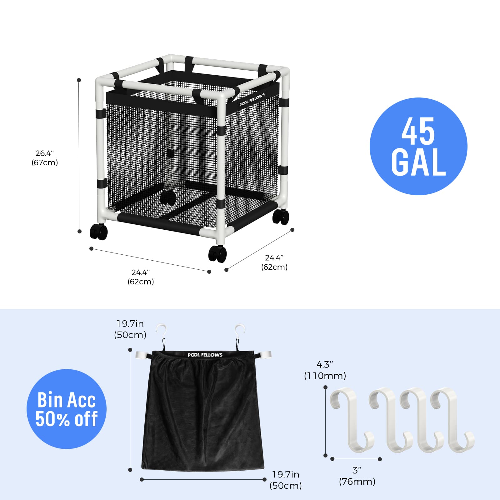 Durable Outdoor Pool Storage Bin for Toys, Floats & Accessories