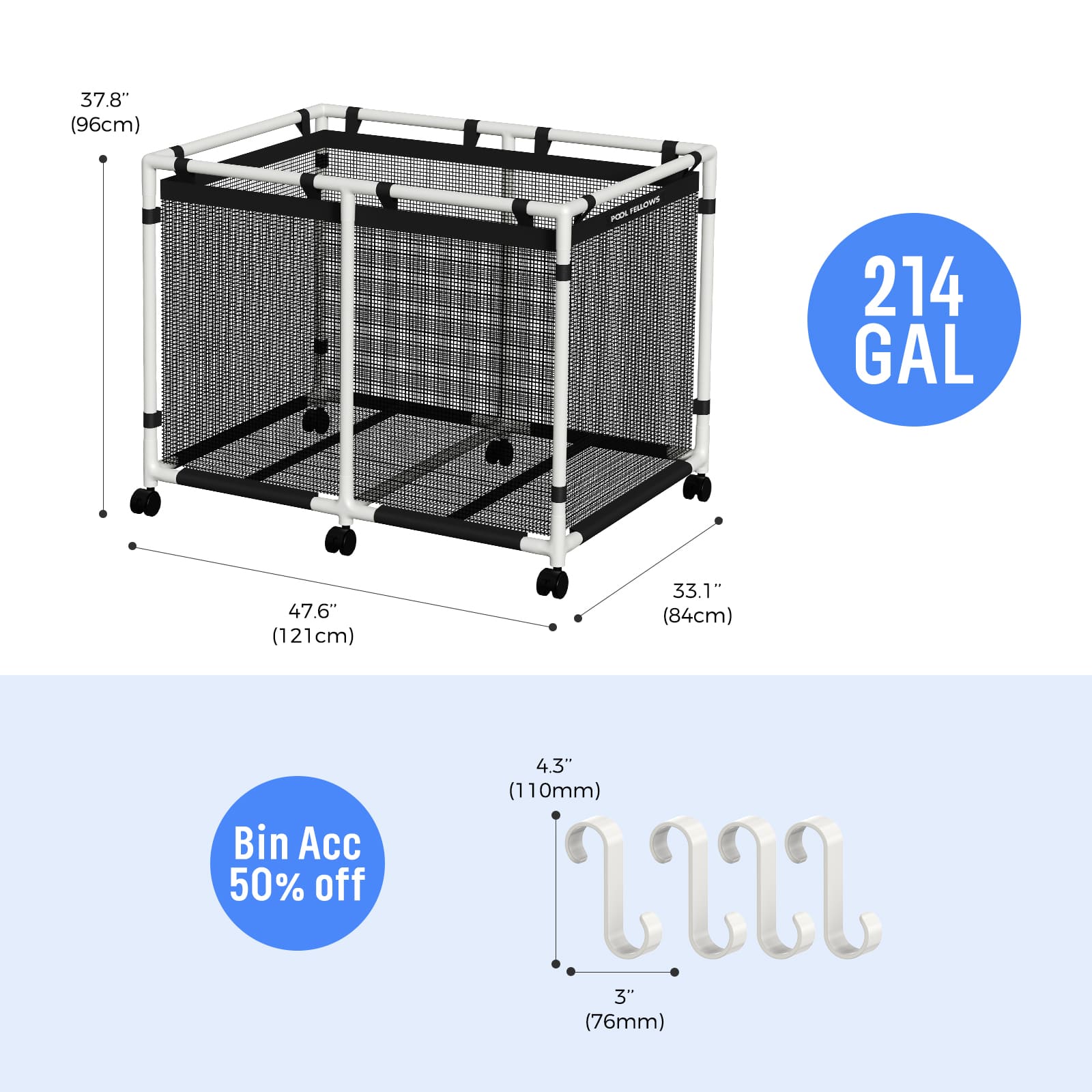 Durable Outdoor Pool Storage Bin for Toys, Floats & Accessories