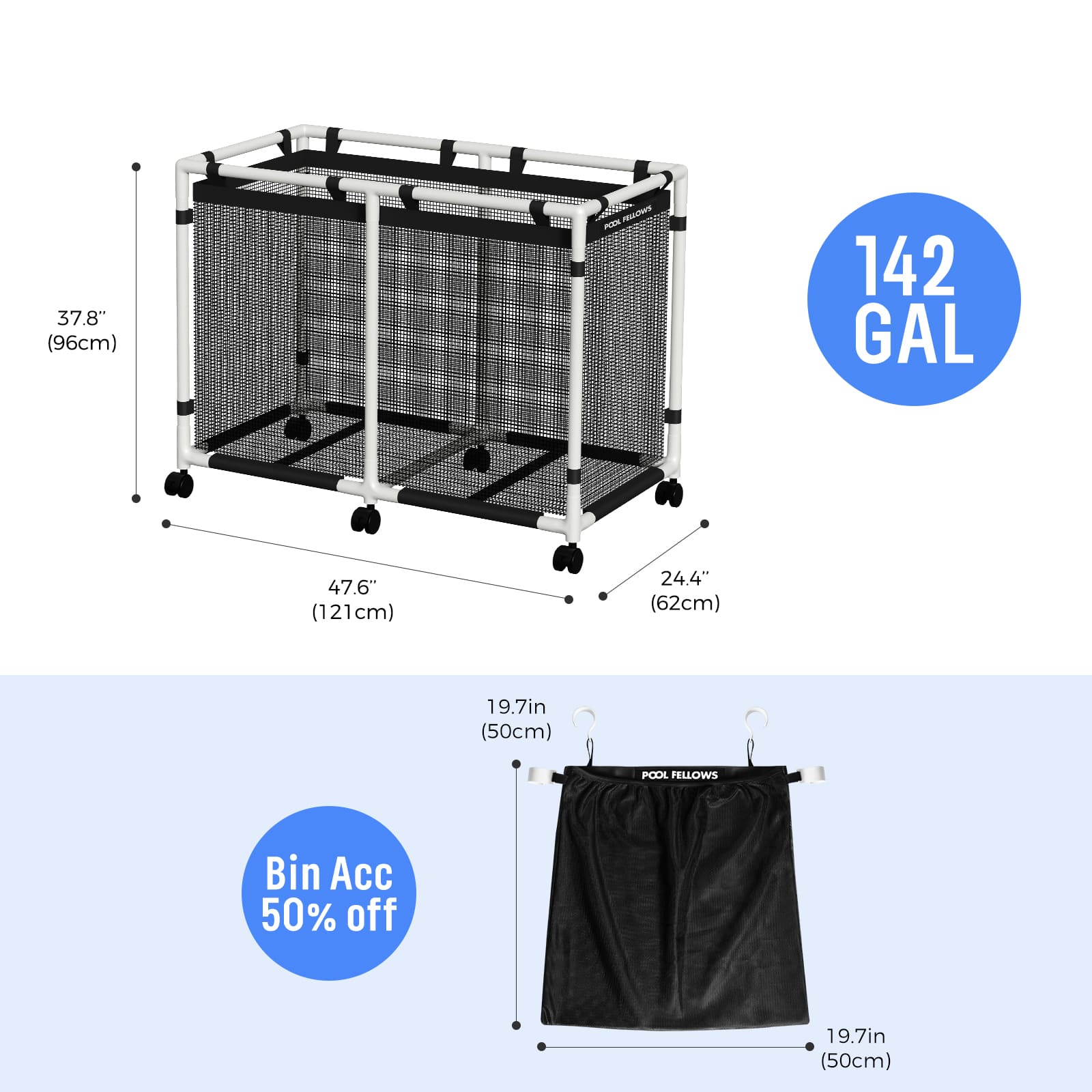 Durable Outdoor Pool Storage Bin for Toys, Floats & Accessories