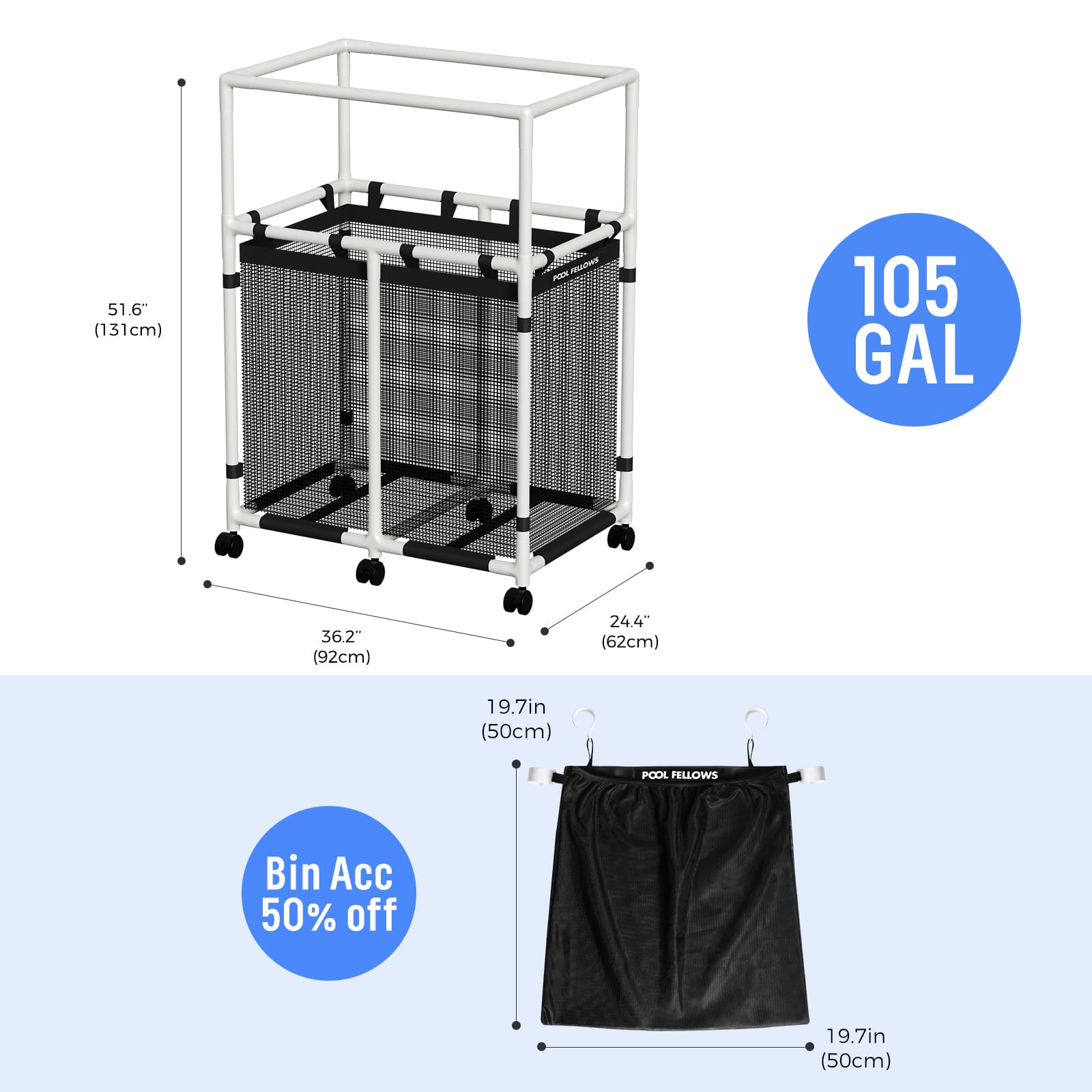 Durable Outdoor Pool Storage Bin for Toys, Floats & Accessories