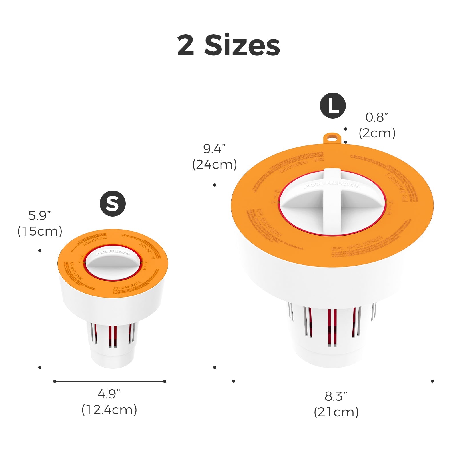 Floating Chlorine Dispensers for 3 inch Tablets Orange - Pool Fellows
