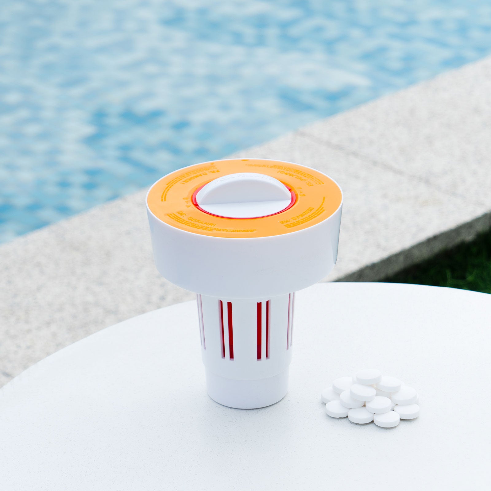 Floating Chlorine Dispensers for 1 inch Tablets Orange - Pool Fellows