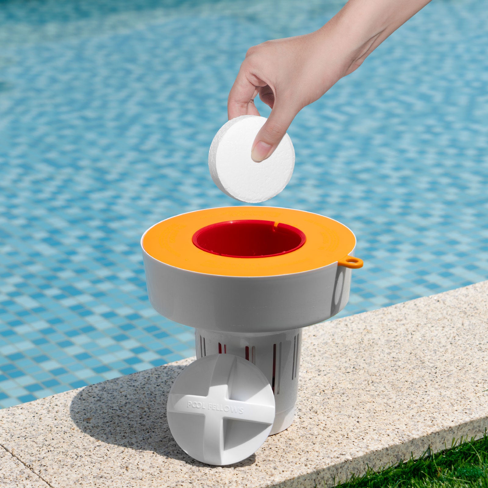 Floating Chlorine Dispensers for 3 inch Tablets Orange - Pool Fellows