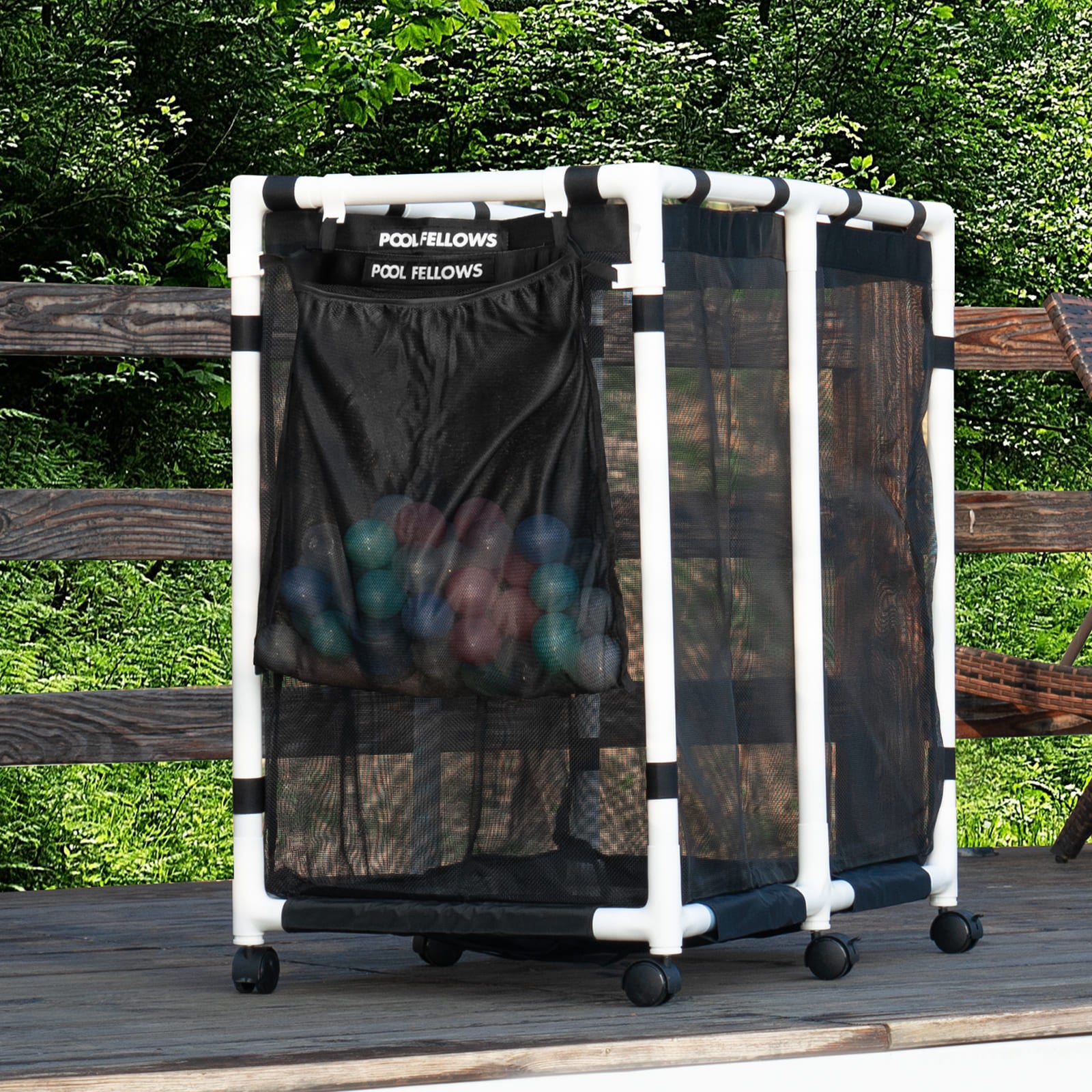 Elastic Mesh Side Pouch for Pool Storage Bin