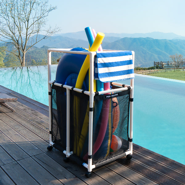 Premium Mesh Pool Organizer, Keep Toys Dry & Poolside Tidy