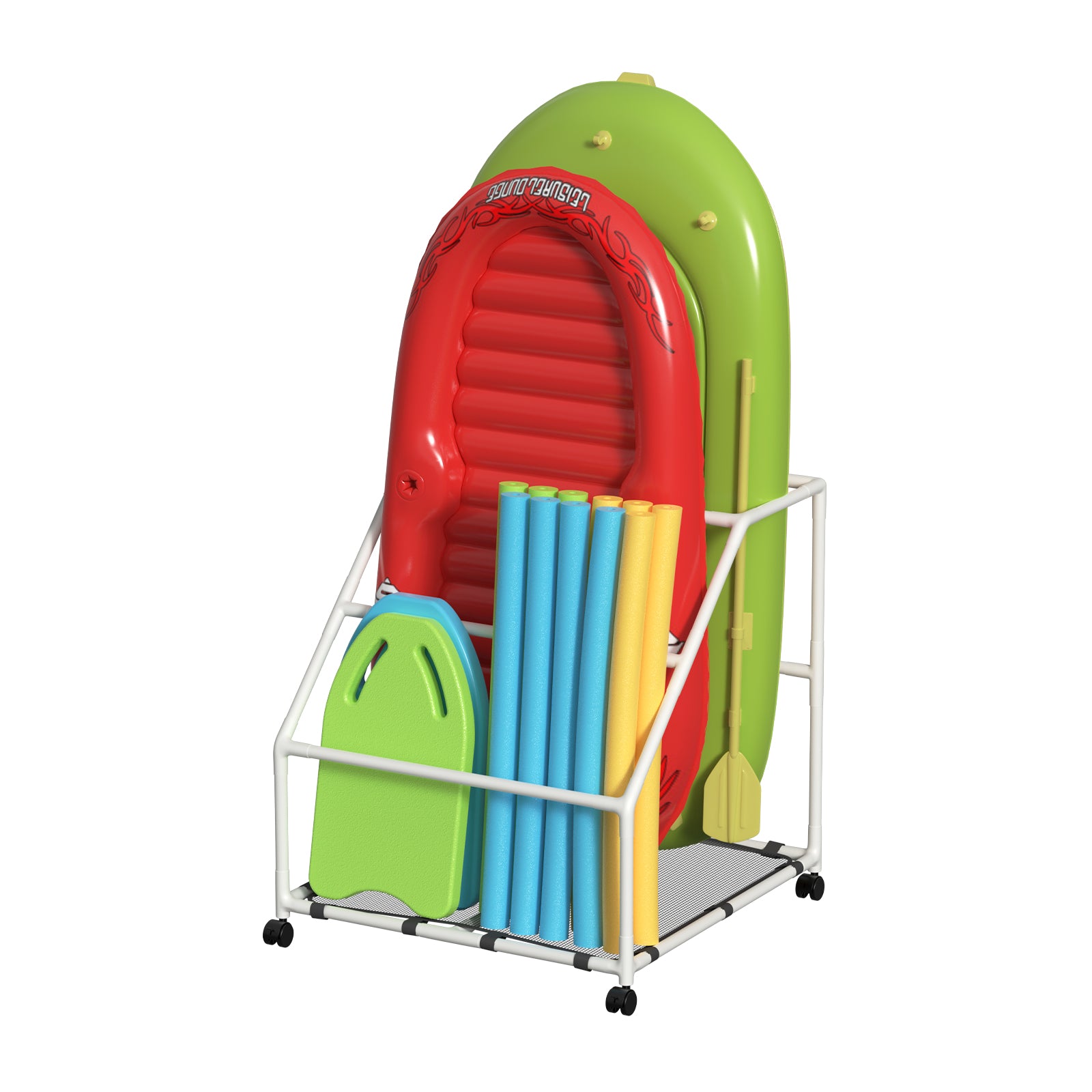 Pool Fellows large-white pool float holder with heavy duty frame for pool float support