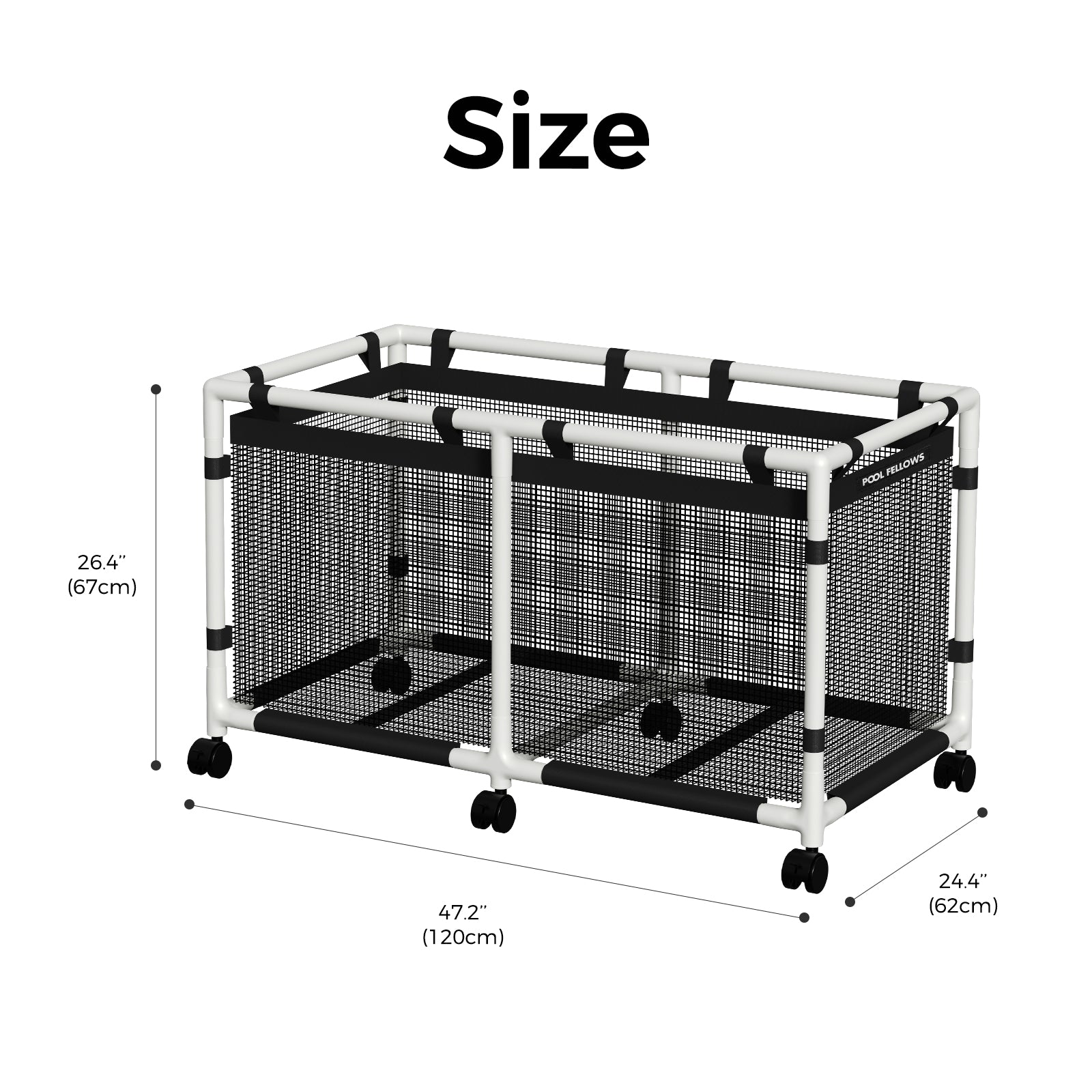 Pool Fellows mini-plus pool storage bin with large capacity for pool float storage