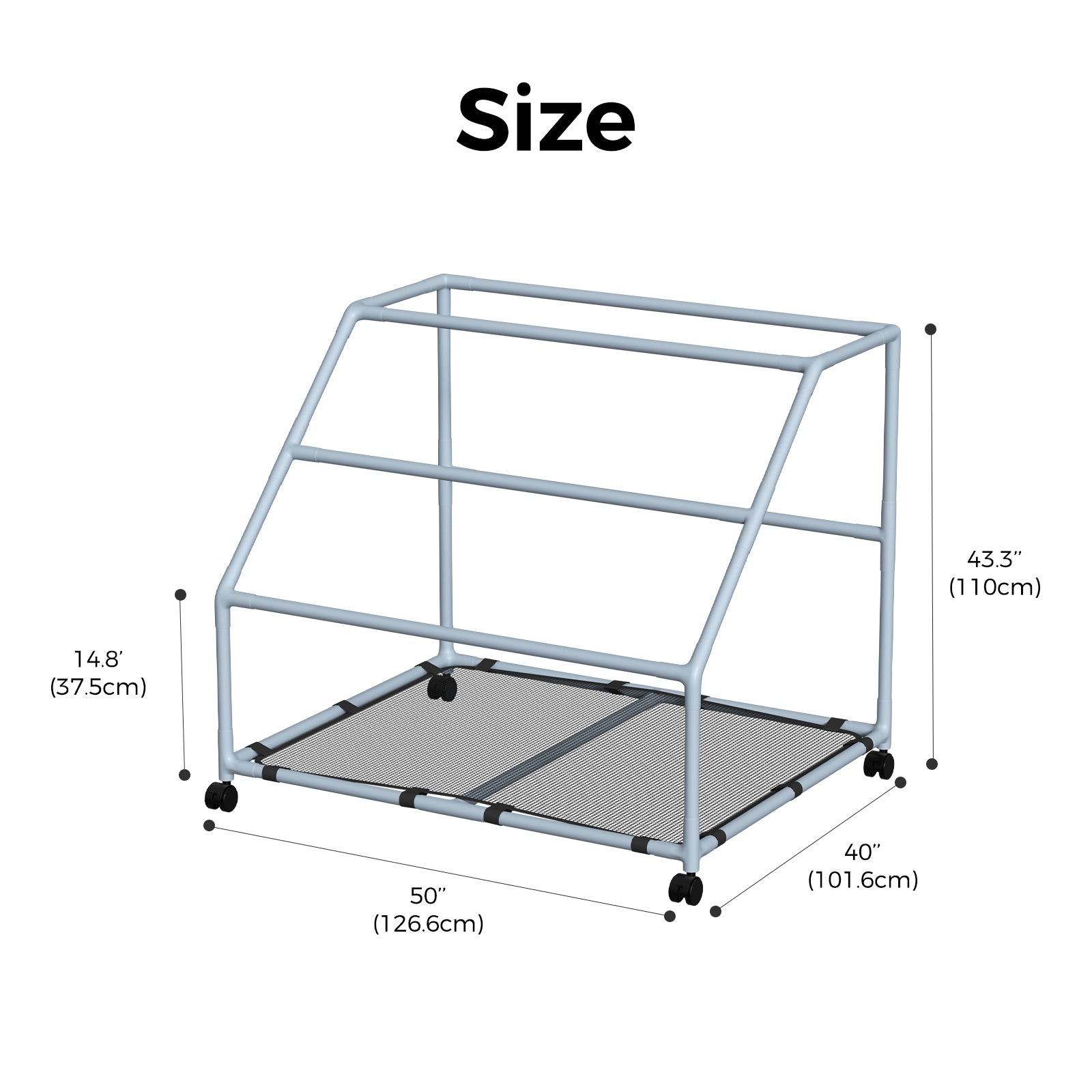 Pool Fellows small-white pool float holder with rustproof rollers for smooth poolside mobility