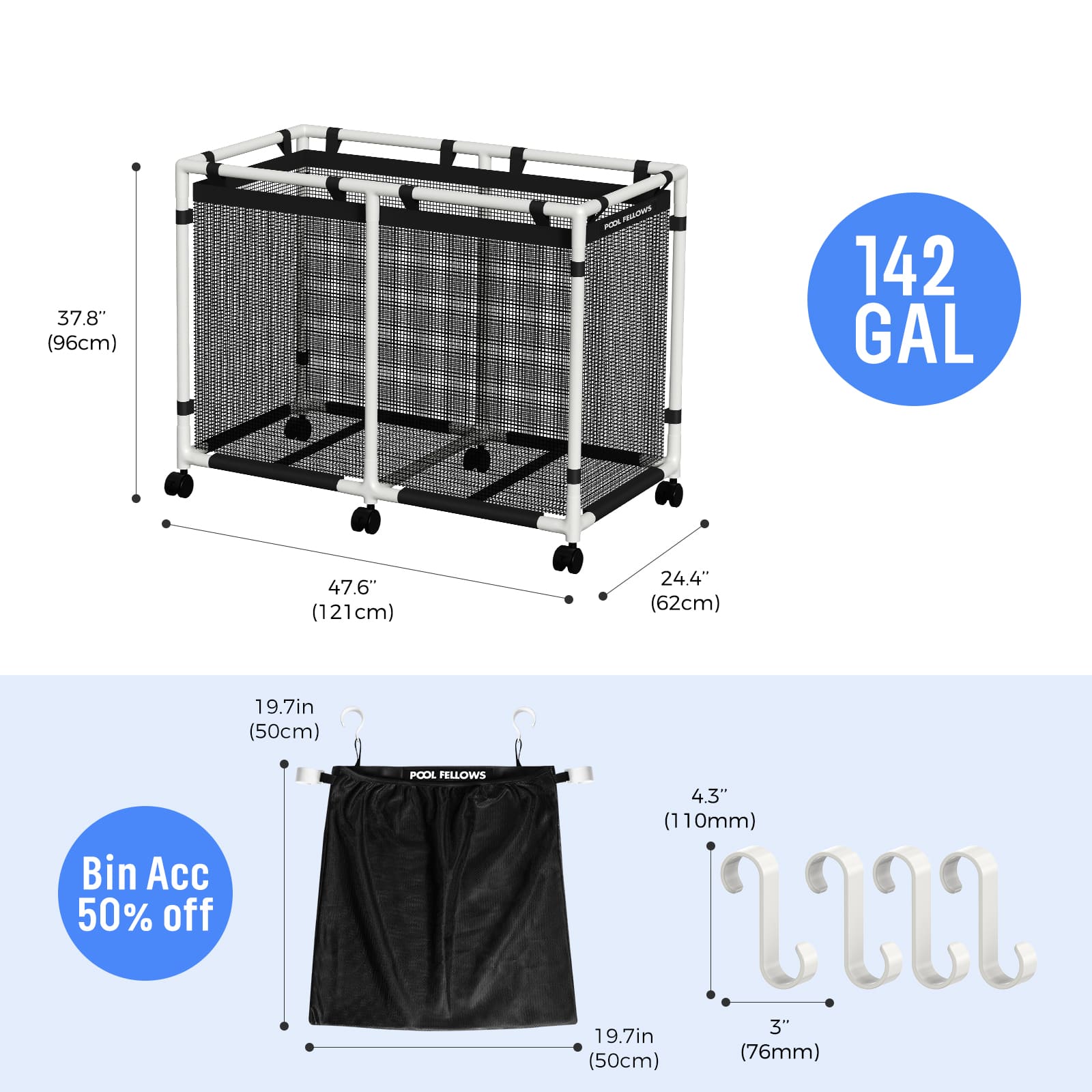 Durable Outdoor Pool Storage Bin for Toys, Floats & Accessories