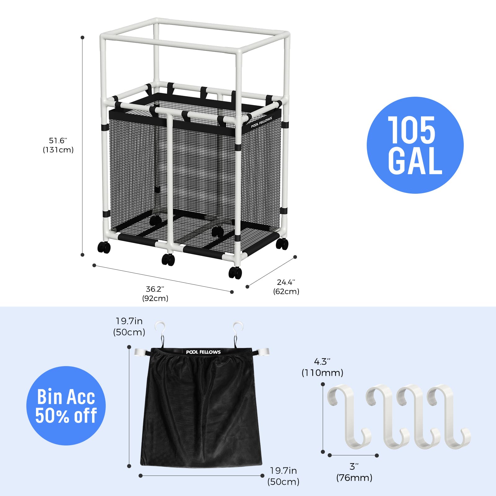 Durable Outdoor Pool Storage Bin for Toys, Floats & Accessories