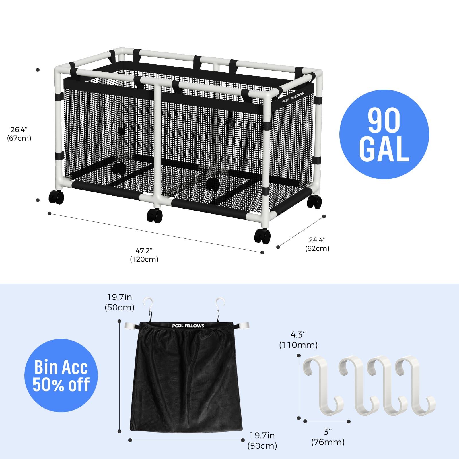 Durable Outdoor Pool Storage Bin for Toys, Floats & Accessories