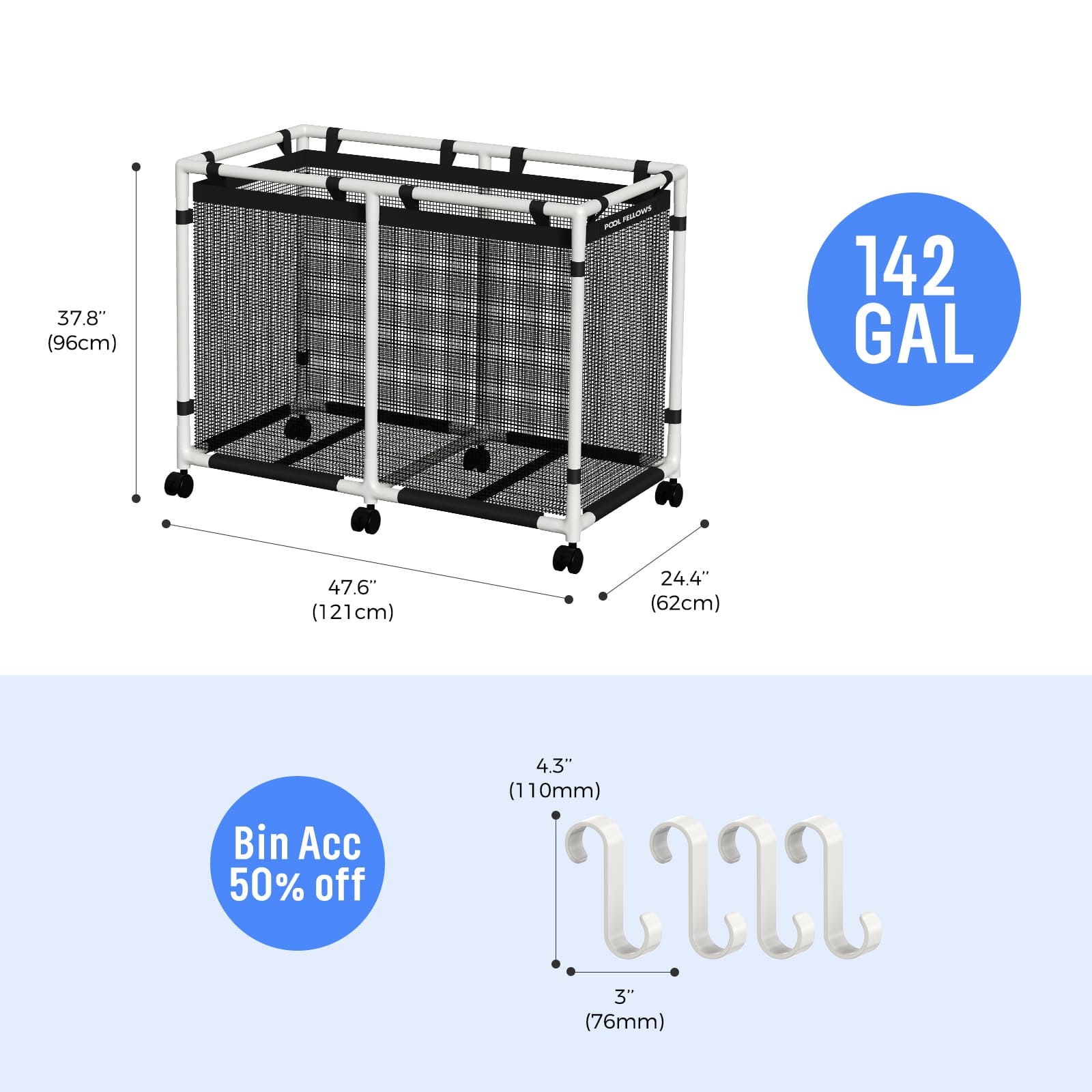 Durable Outdoor Pool Storage Bin for Toys, Floats & Accessories