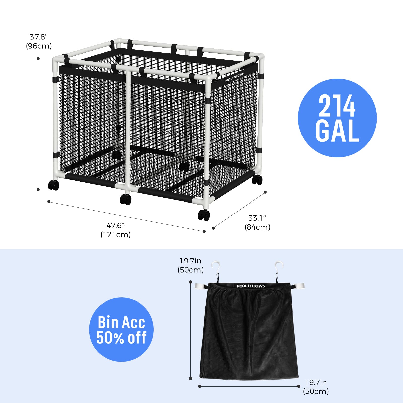 Durable Outdoor Pool Storage Bin for Toys, Floats & Accessories