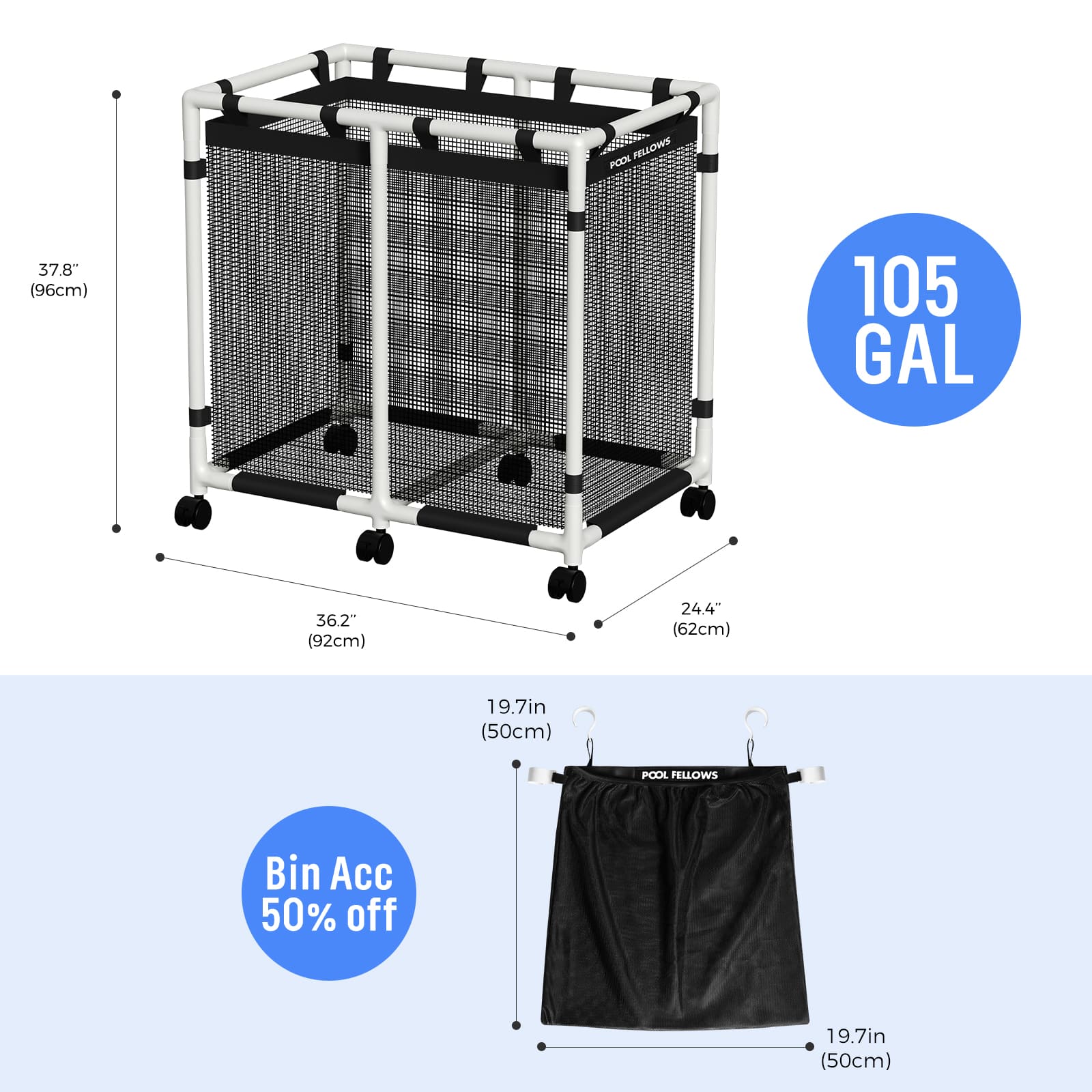 Durable Outdoor Pool Storage Bin for Toys, Floats & Accessories