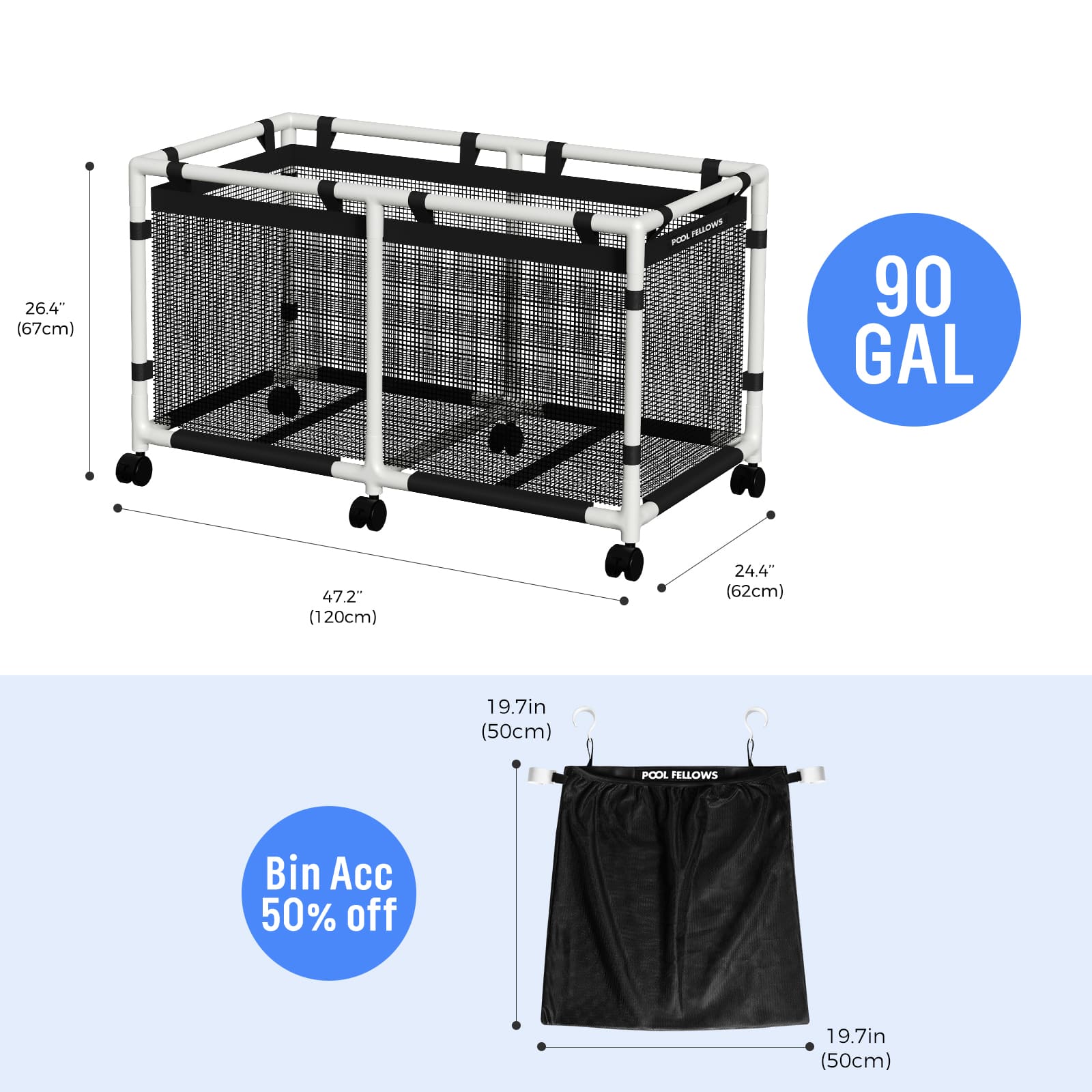Durable Outdoor Pool Storage Bin for Toys, Floats & Accessories