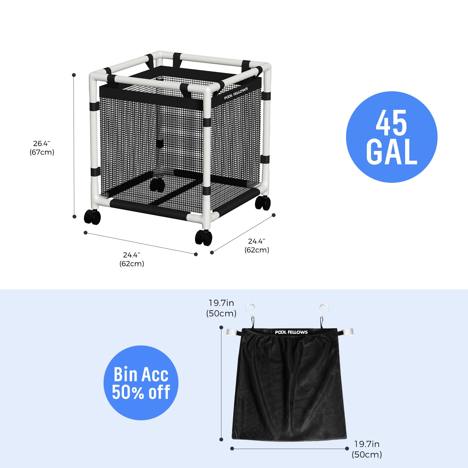 Durable Outdoor Pool Storage Bin for Toys, Floats & Accessories