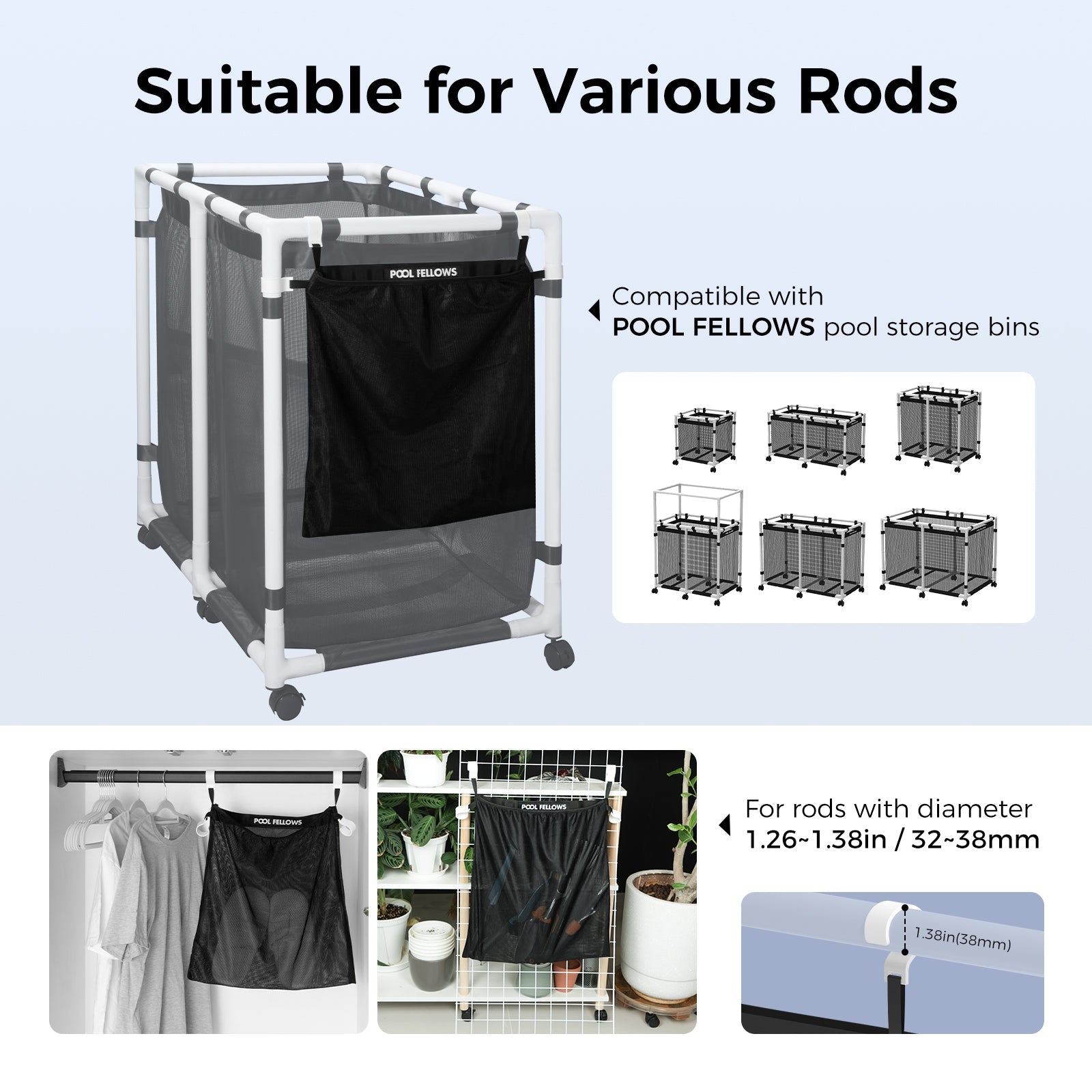Elastic Mesh Side Pouch for Pool Storage Bin - Pool Fellows